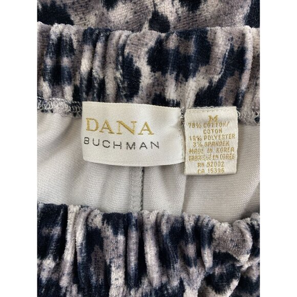 Vintage 90's Dana Buchman Womens Leopard Print Elastic Waist Soft Velour Pants M - Picture 5 of 11